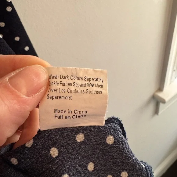 Relipop Navy Blue Polka Dot Wrap Dress | Size M - Picture 7 of 7